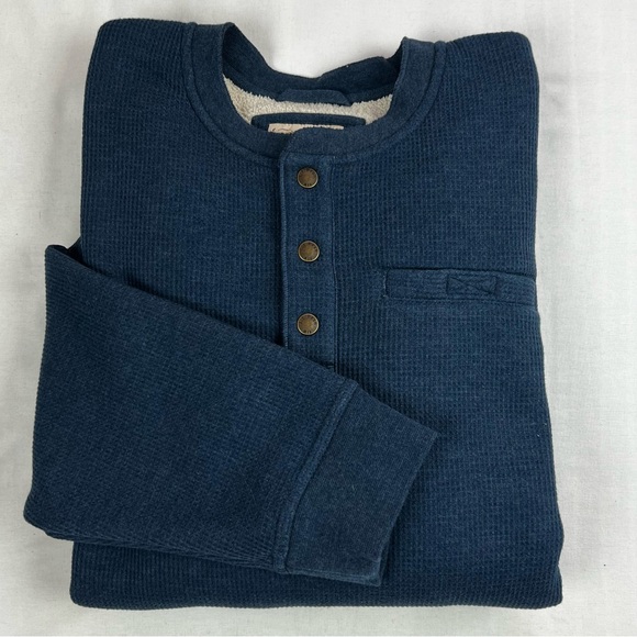 L.L. Bean Katahdin Iron Works Men's Bonded Waffle Fleece Henley Blue XL-Tall - Picture 8 of 8